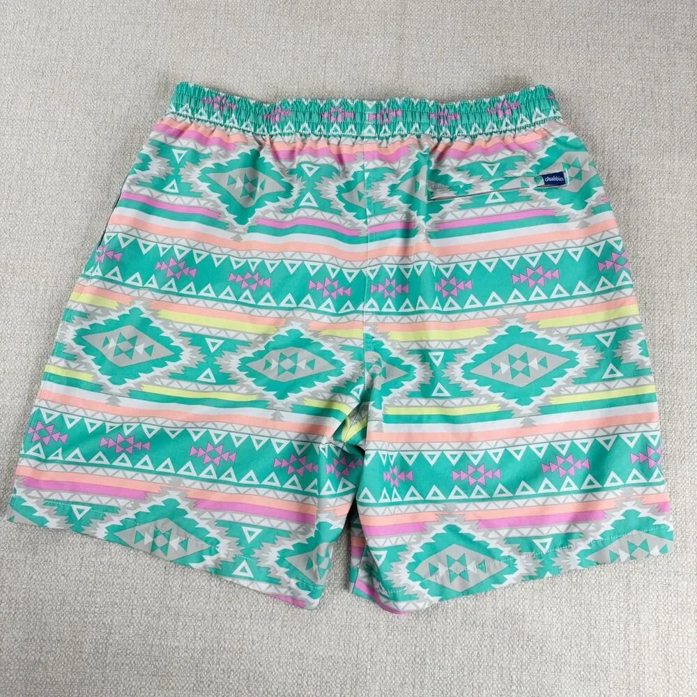 Chubbies Swim Trunks Men's Lined Aztec Multicolor Tribal 7